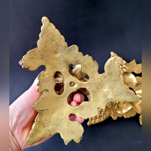 Set of 2 Vintage Brass Grape Vine Candle holders, Brass Candlestick Holders - Picture 7 of 7